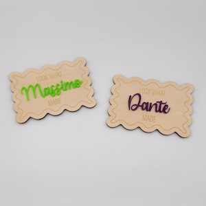 Nom personnalisé aimanté pour réfrigérateur pour enfant - « Look What I Made » - Cadeau amusant et unique pour les enfants | Cadeaux de rentrée scolaire pour les enfants