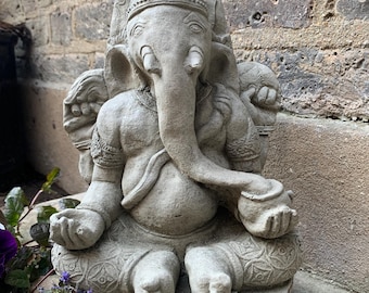 Large Beautifully Detailed Lord Ganesh Ganesha Stone Wall Plaque 48cm(From Sius)