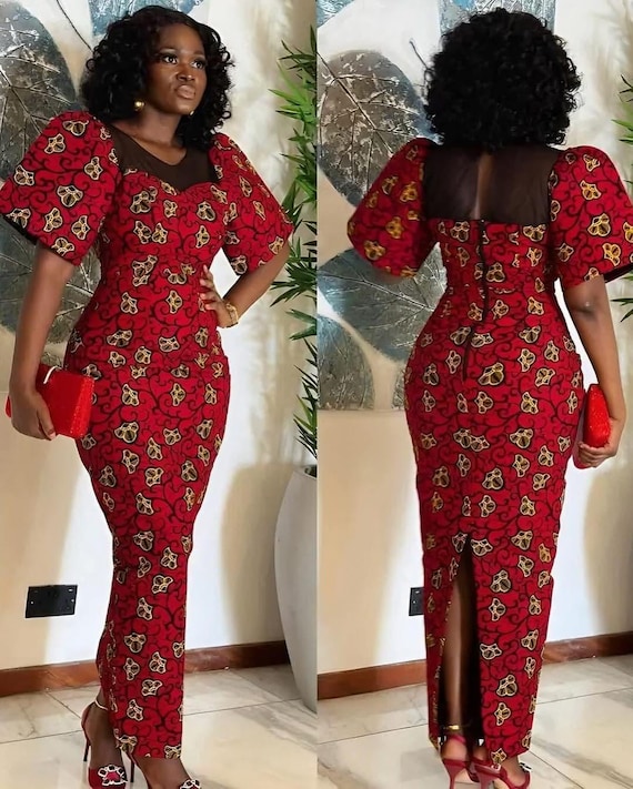 Abito africano, abito lungo Ankara, abbigliamento africano per