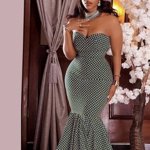 Corset dress,Mermaid Gown,Ankara fashion, African prints, Women clothing, African fashion, African dress, partydress,Wedding dress,Prom dres