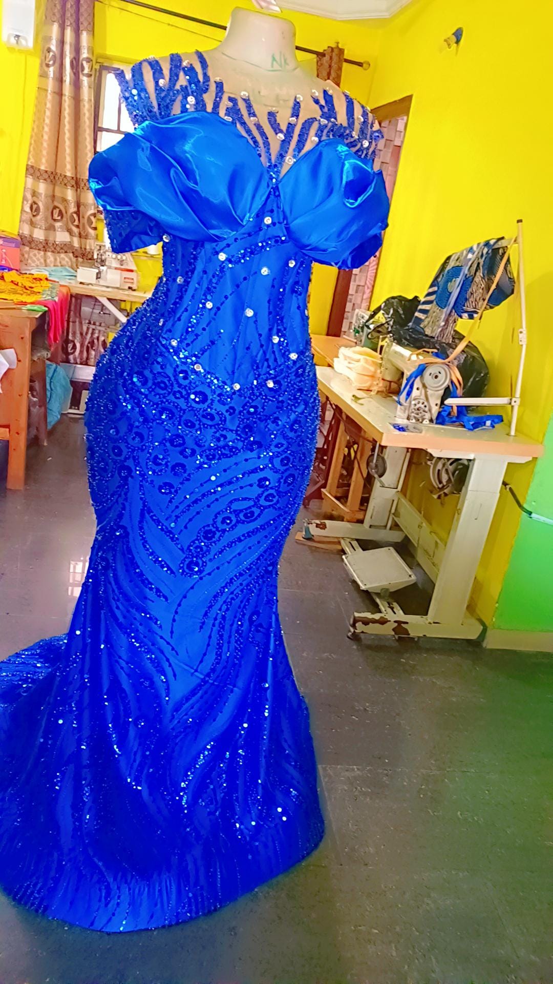 Royal Blue Dress Women African