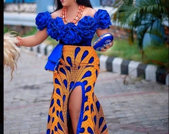 African Bridal dress , yellow Dress, Ankara long Dress, African clothing for Women,African Fashion,African prom dress,Traditional Attire,