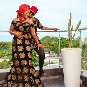 Isi agu matching outfit, Cultural African outfit,Couple African clothing, igbo wedding , Anniversary Matching clothing,igbo dress, Traditio