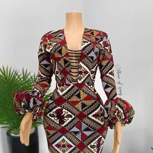 Ankara dress , mid Dress, Mid African Dress, Ankara short Dress, African clothing for Women, African Fashion, Ankara style, Kent fashion