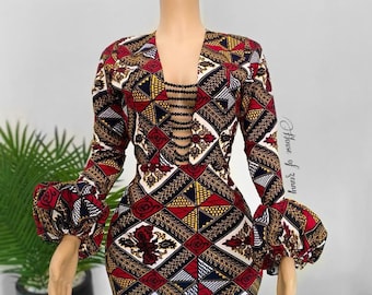 Ankara dress , mid Dress, Mid African Dress, Ankara short Dress, African clothing for Women, African Fashion, Ankara style, Kent fashion