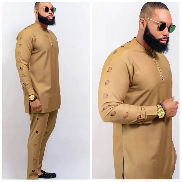 African men kaftan, Men 2 piece suit, Agbada, African groom outfit, Senator wear, Men African clothing, Men African shirt and pants, Dashiki