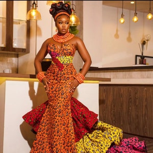 Mermaid dress , prom dress , Women clothing, African fashion, wedding dress, party dress, trending style, wedding party guest, combo dress.