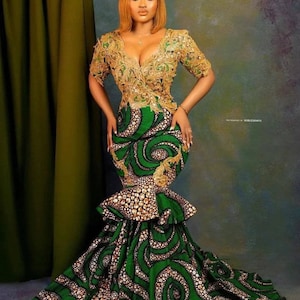 Corset dress,Mermaid Gown,Ankara fashion, African prints, Women clothing, African fashion, luxury dress, partydress,Wedding dress,Prom dress