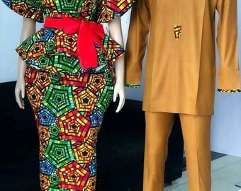 Matching Ankara set,African couple outfit,African couple clothing,African Clothing for men,Ankara dresses,African dress for women,Men Dashik