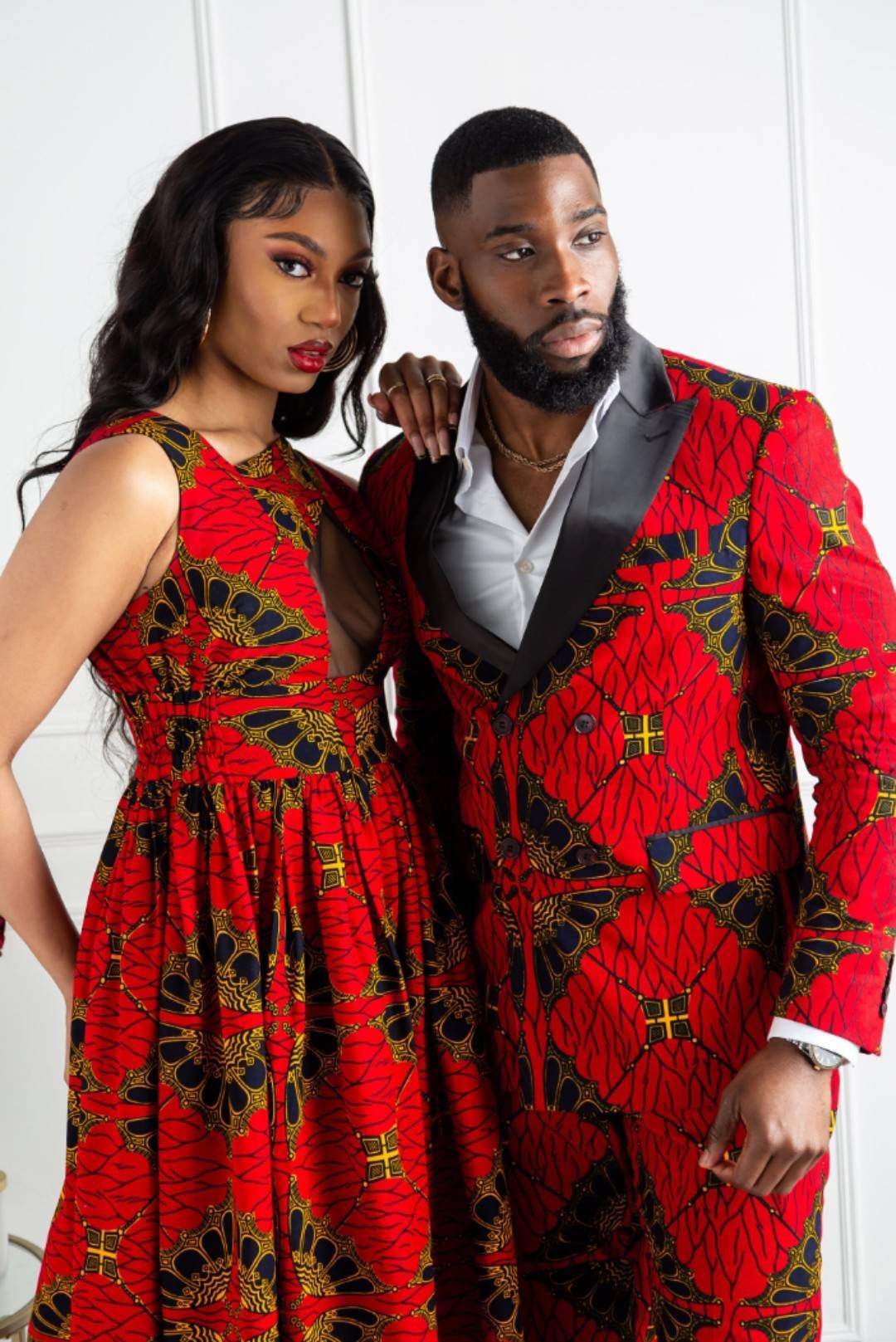 African Couple Outfits Women Sleeveless Slime Dresses and Dashiki Men Shirt  and Pant Set 2 S : : Clothing, Shoes & Accessories