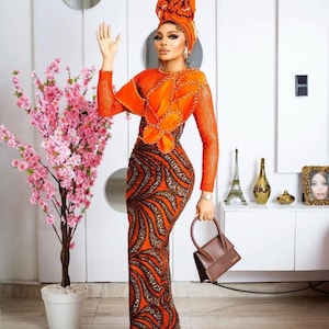 African dress,Ankara long Dress,African clothing for Women,African Fashion,African prom dress,Traditional Attire,Reception dress, Wedding dr