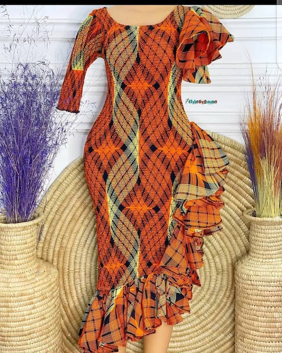 african wear short dresses Mono Strap African Print Mini Dress | African clothing UK