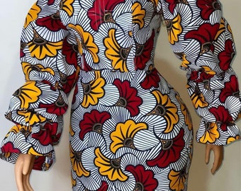Ankara dress , mid Dress, Mid African Dress, Ankara short Dress, African clothing for Women, African Fashion, Ankara style,Ankara fashi