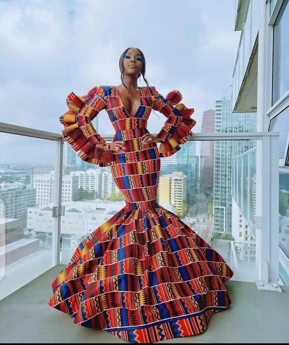 Robe de bal, mode africaine, vêtements africains pour femmes, mode  africaine, robe d'Ankara, tenues élégantes d'Ankara, mode africaine, robe