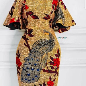 Ankara Midi dress , Trending Dress,  African Dress, Ankara Dress, African clothing for Women, African Fashion, Ankara fashion