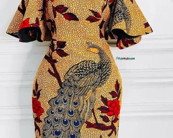 Ankara Midi dress , Trending Dress,  African Dress, Ankara Dress, African clothing for Women, African Fashion, Ankara fashion