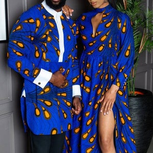 Couple African outfit, Couple African clothing, African fashion, African men clothing, African dress, Matching Ankara outfits, Couple sets.