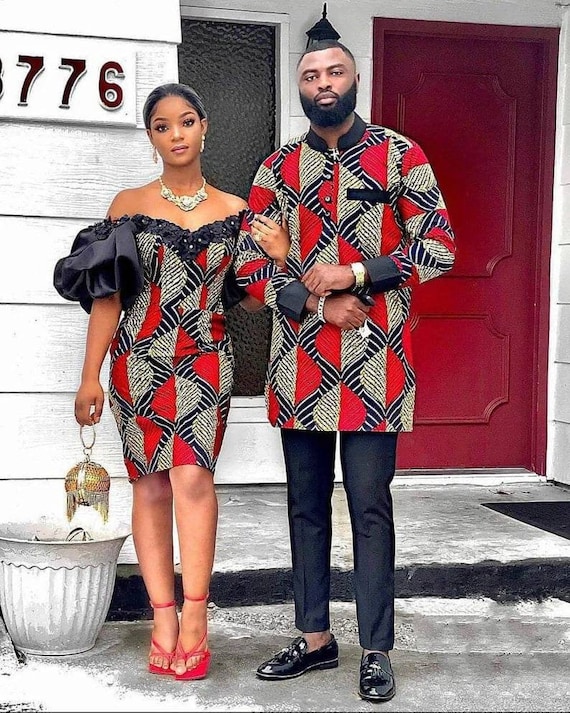 African Couple Outfits Matching Sets African Dresses for Women and African  Dashiki Mens Clothing for Wedding