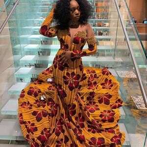 African Long gown , long Dress, Long African Dress, Ankara long Dress, African clothing for Women, African Fashion, Maxi gown,prom dress
