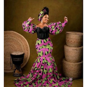 African Mermaid gown , Infinity Dress, Long African Dress, Ankara long Dress, African clothing for Women, African Fashion, Maxi gown,prom dr