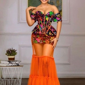 Long dress ,prom dress ,Women clothing,African fashion,wedding dress, party dress,trending style, wedding party guest, combo dress, Corset d