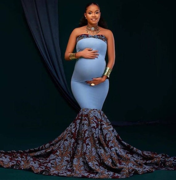 Buy Maternity Gown,african Outfit, Mermaid African Clothing,african Fashion,mermaid  Dress ,maternity Photoshoot Dres,pregnancy Photoshoot Gown Online in India  - Etsy