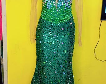 Greenbridaldresswedding dressMermaid Dress, African party dressAfrican Fashionowambe dress,luxury dress Aline dress,prom dress, Wedding dres