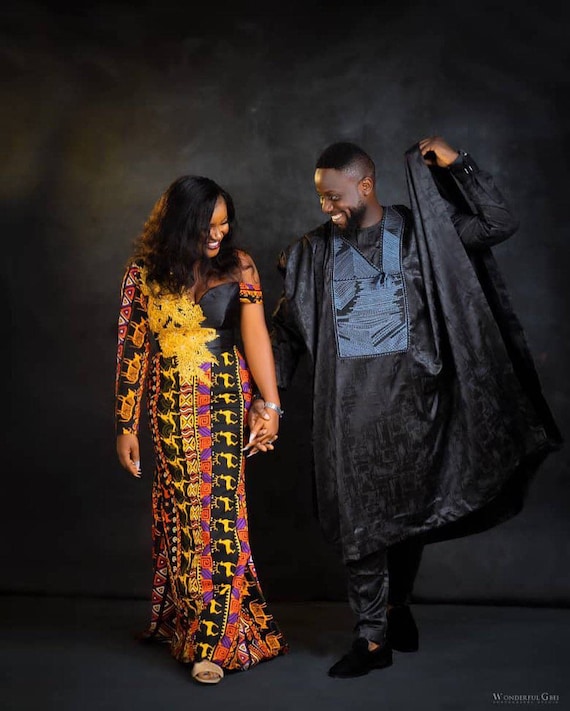 Couple Attire- African  Couples african outfits, Couple matching outfits, Couple  outfits