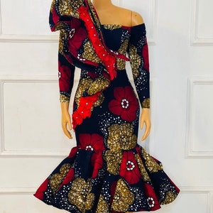 Ankara Midi dress , Trending Dress,  African Dress, Ankara Dress, African clothing for Women, African Fashion, Ankara fashion, Wedding dress
