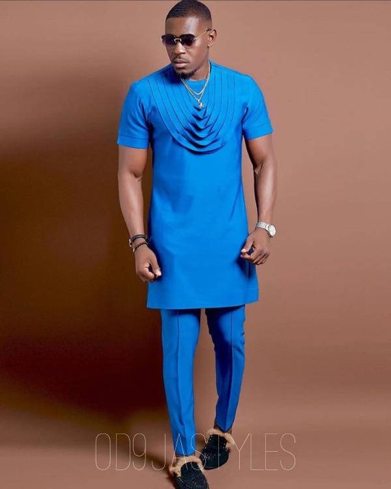 African Men 2 Piece Set Dashiki African Groom Outfit Men African Clothing Men African Shirt Men Kaftan Outfit African Men Matching Set Etsy