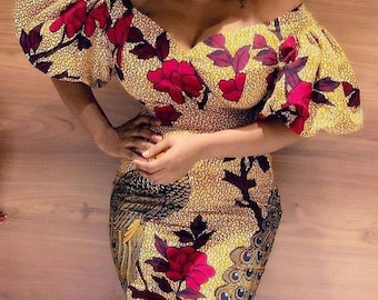 Ankara Midi dress , Trending Dress,  African Dress, Ankara Dress, African clothing for Women, African Fashion, Ankara fashion