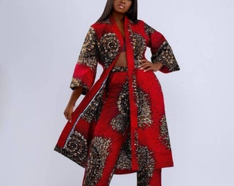 Afrikanischer Blazer, afrikanischer Druckanzugsset, Ankara-Hose, Frauenanzug, Ankara-Hosenanzug, Ankara-zweiteiliges Kleid, Ankara-Anzugsjacke, Hose