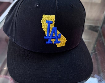 Embroidered California LA Hat, Richardson Black Cap