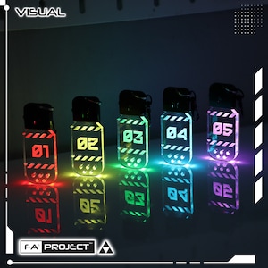 Futuristic LED Keychain Dog tag Accessories multi color light illumination translucent acrylic DTAGS-35L