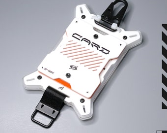 Dubbelpanelig ID-korthållare med fack och rem Tactical Futuristic Vit CTAGS-240R Mark.II