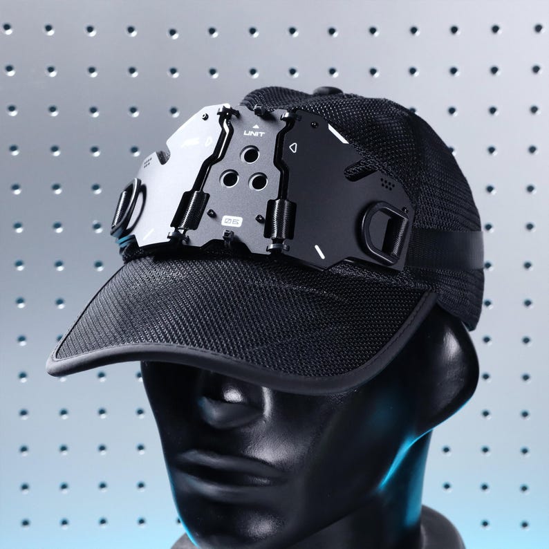 Modular Hat Cap Tactical Futuristic Modular Armored Panel Headwear Mesh Baseball Cap ...