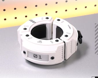 Armored Dual LED Cuff Bracelet Wrist Shackles Magnetic Enclosure LOC-312 [WHITE]