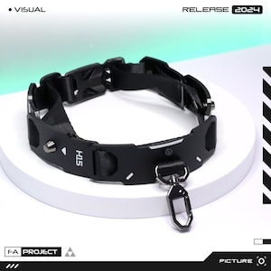 Armored Choker collar necklace with Snaphook Futuristic Mecha NC-H15