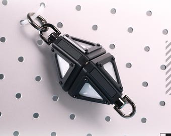 Multicolor LED Triangular Keychain & Pendant Attachable magnetic for Futuristic Mecha sci-fi Style Accessory.