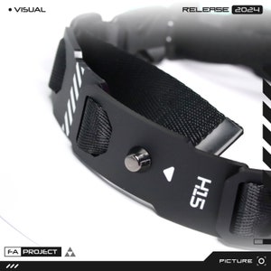 May include: Black headlamp with white accents and the text "H15". The headlamp has a black strap and a metal buckle. The text "RELEASE 2024" is also visible.