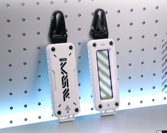 Futuristic Running LED Matrix Typography Display 8 Custom Animation Keychain Necklace VLS-125_R1 [WHITE]
