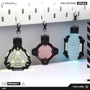 Futuristic LED Light Keychain & Necklace Accessories Multi Color Illumination Translucent Acrylic KTAGS-750L