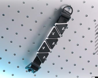 Modular Adjustable Triangle Panel Wristband Bracelet Choker Legband Armband Futuristic Armored Wear Black & White.