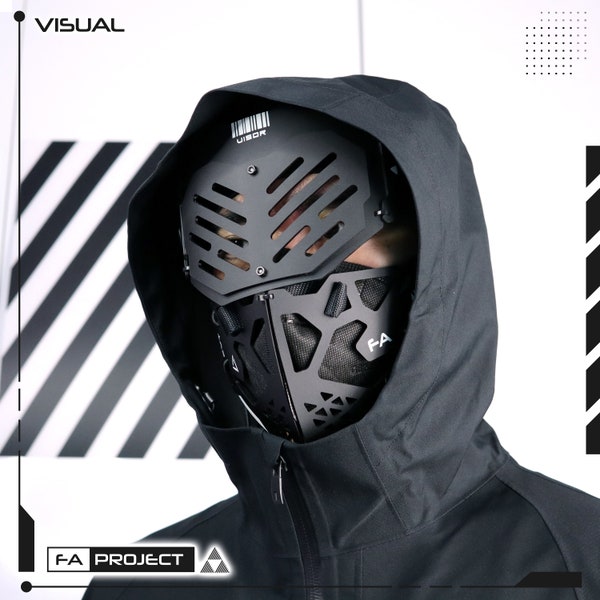 Armored Half Face Shield Visor Futuristic Tactical Techwear VISOR-XD402