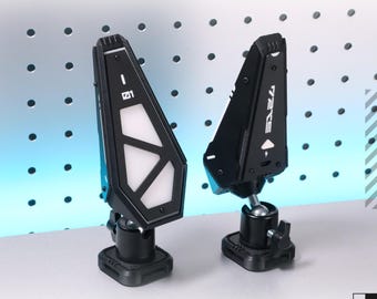 Serre-tête futuriste avec éclairage LED multicolore Mecha/antenne pour casque, support de base modulaire réglable auriculaire avec télécommande sans fil [NOIR]