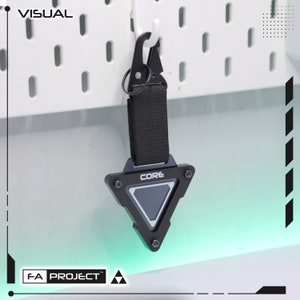 Futuristic Tactical Techwear Keychain Carabiner Triangle ORNAMEN-CORE Mark II