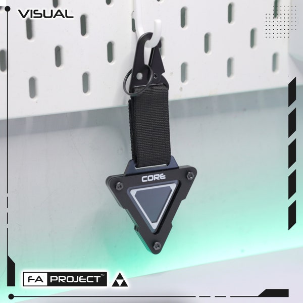 Futuristic Tactical Techwear Keychain Carabiner Triangle ORNAMEN-CORE Mark II