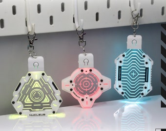 Futuristic LED Light Keychain & Pendant Accessories Multi Color Glow Illumination Acrylic White Frame KTAGS-750L