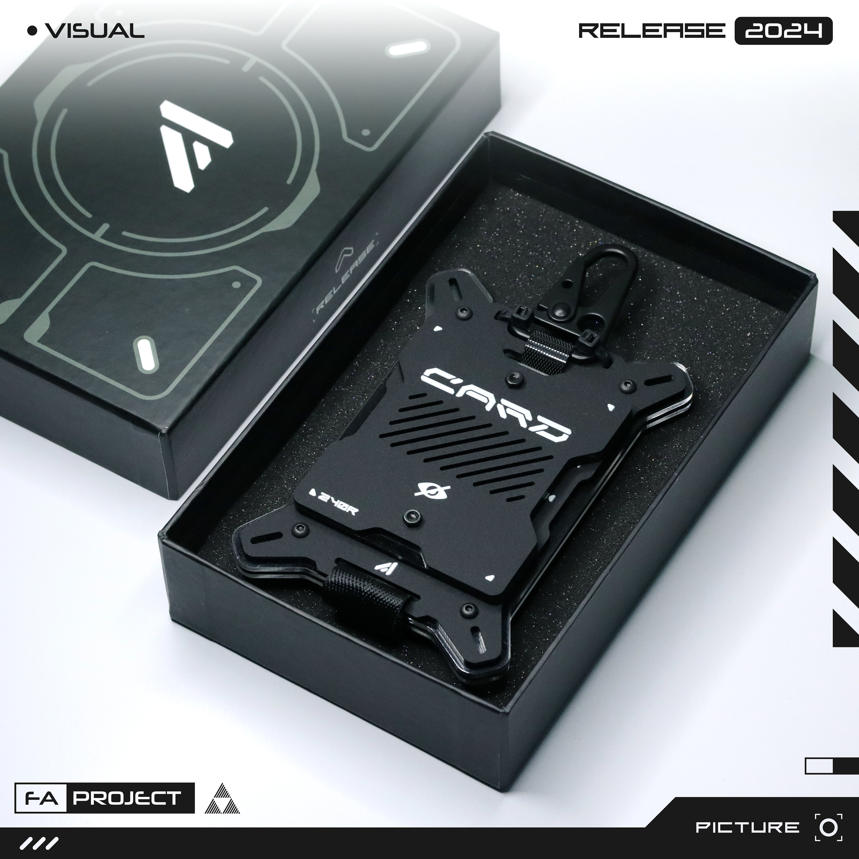 Dual Panel ID Card Holder Case Slot & Lanyard Tactical Futuristic