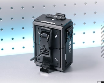 Modular Armored Utility Pouch Carry Box Container MOLLE System Tactical Futuristic Techwear Black